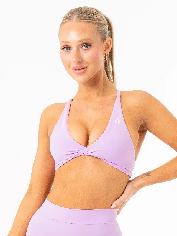 NKD Twist Sports Bra - Lilac Full Coverage Bra