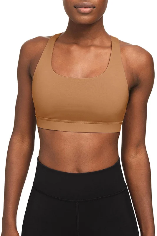 Nude UV 50+ Stella Beige Seamless Racerback Sport Yoga Bra - Women Adjustable Comfort Bra