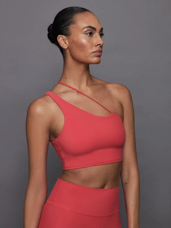 One Shoulder Convertible Bra Top in Melt - Tomato Wireless Lace Bra