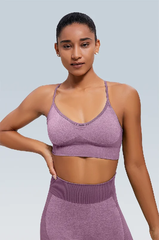 Rib-Knit Space Dye Seamless Bra Cozy Sleep Bra