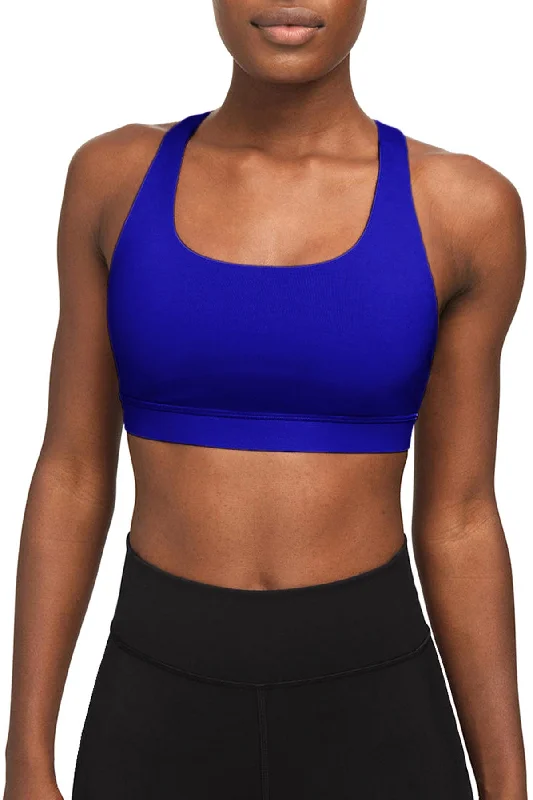 Royal Blue UV 50+ Stella Seamless Racerback Sport Yoga Bra - Women Soft Support Bra