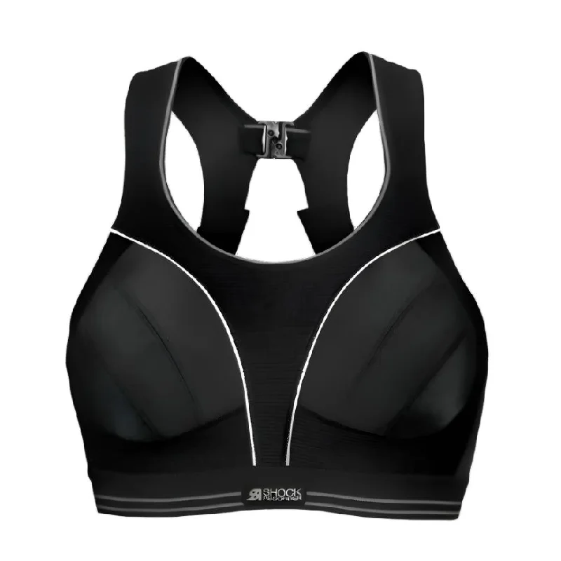 Shock Absorber Run Bra Black Breathable Wireless Bra