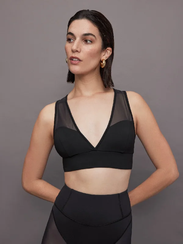 Solstice Longline Bra - Black Chic Lace Bralette