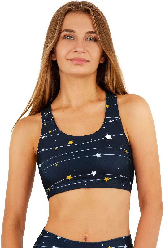 To the Moon & Back Stella Seamless Racerback Sport Yoga Bra - Women Lace Back Bra