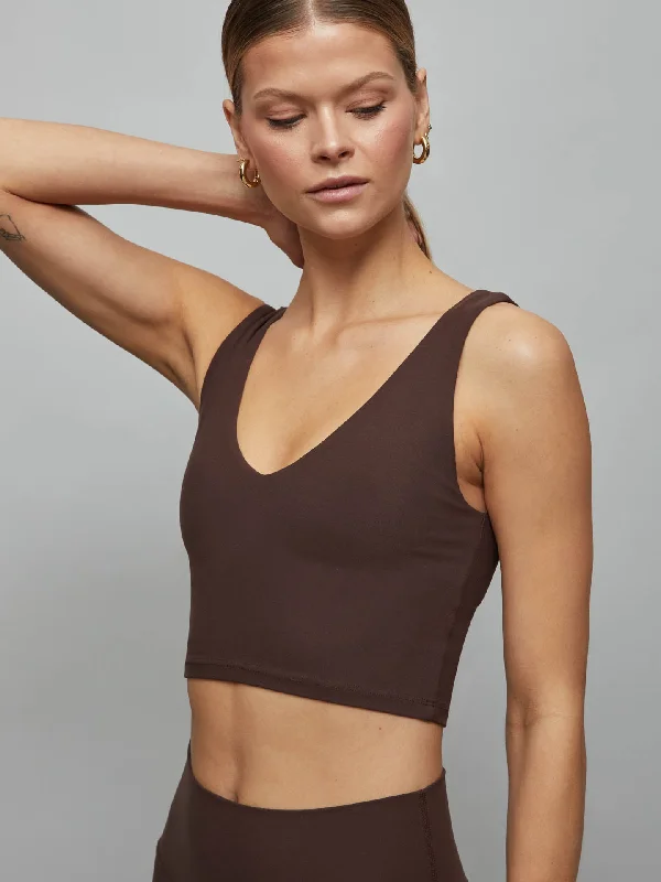 V-Neck Longline Bra in Melt - Dark Oak Sexy Lace Bralette