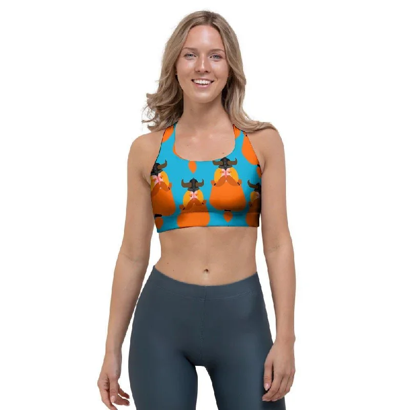 Viking Gnome Sports Bra Padded Push-Up Bra