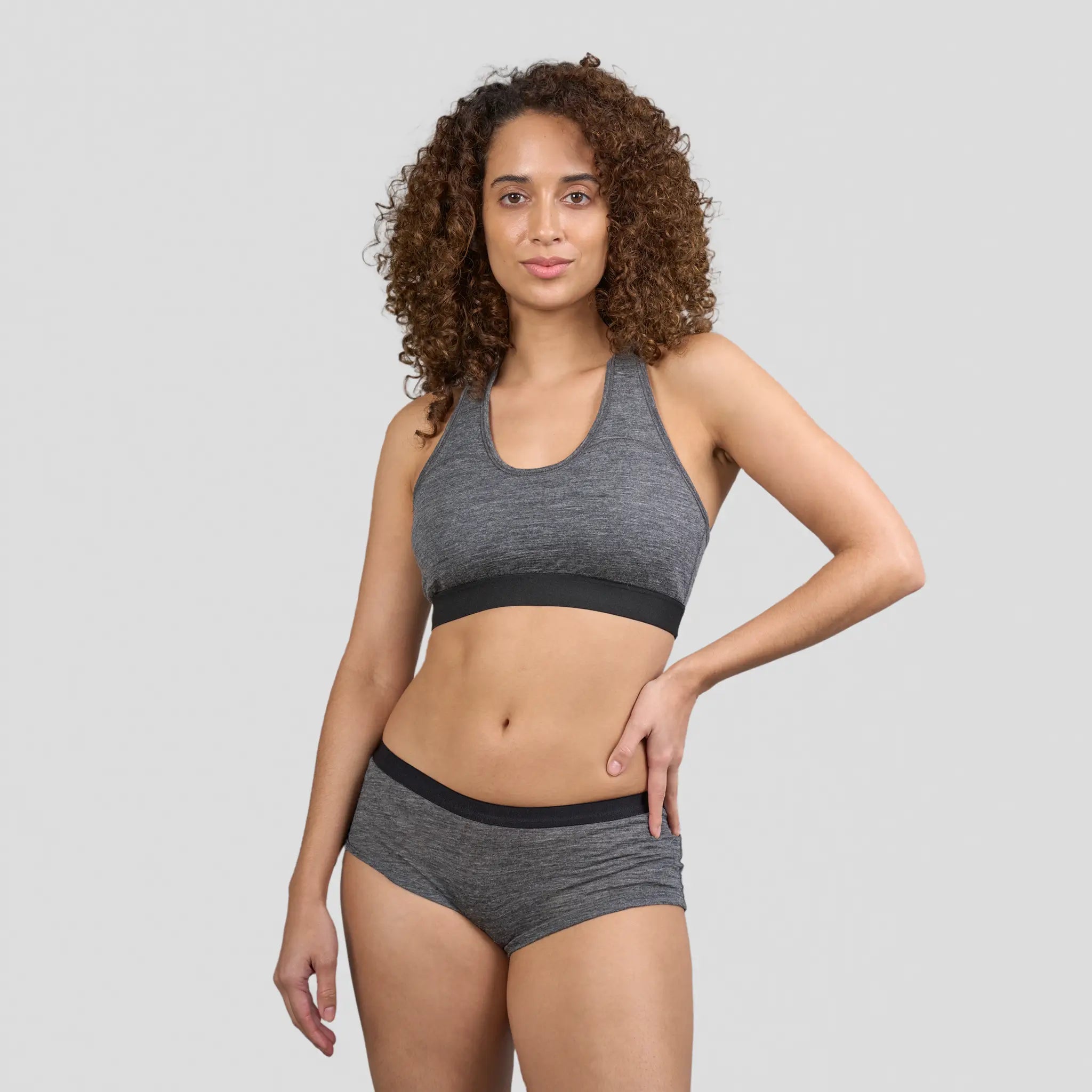 Women's Alpaca Wool Sports Bra: 160 Ultralight Seamless Push-Up Bra