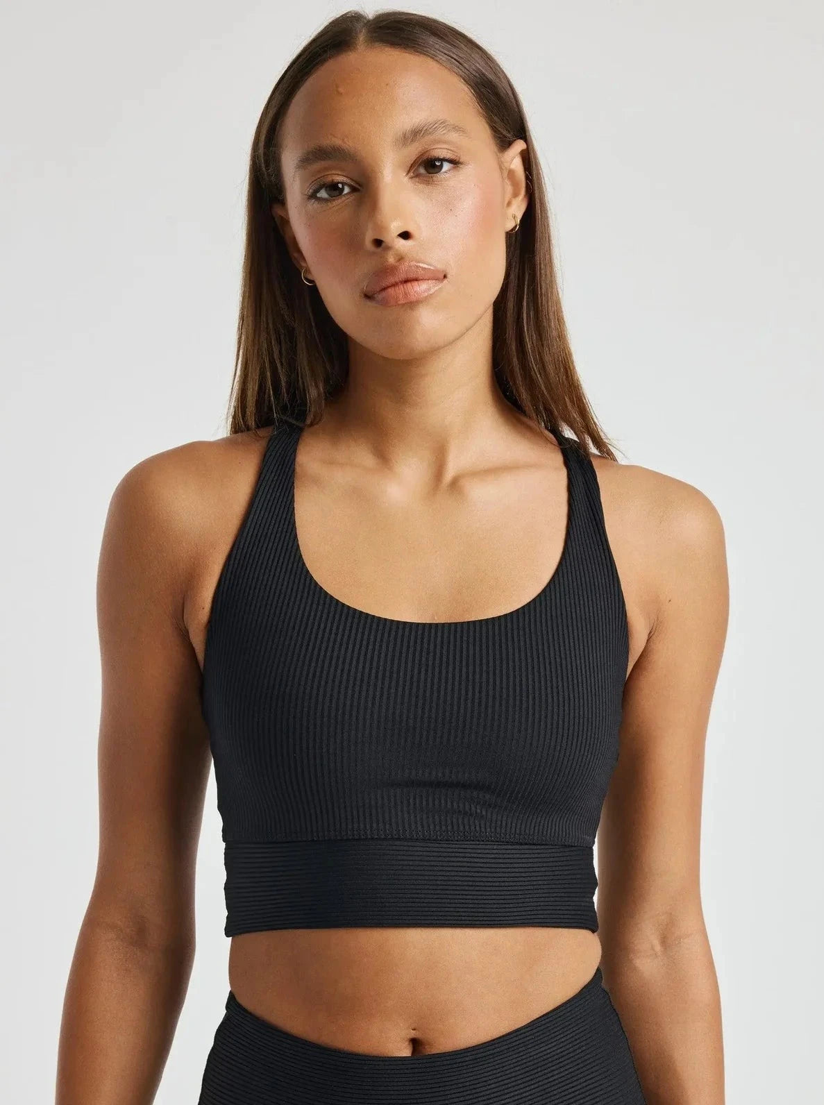 Year Of Ours Rib Gym Bra - Black Smooth Push-Up Bra