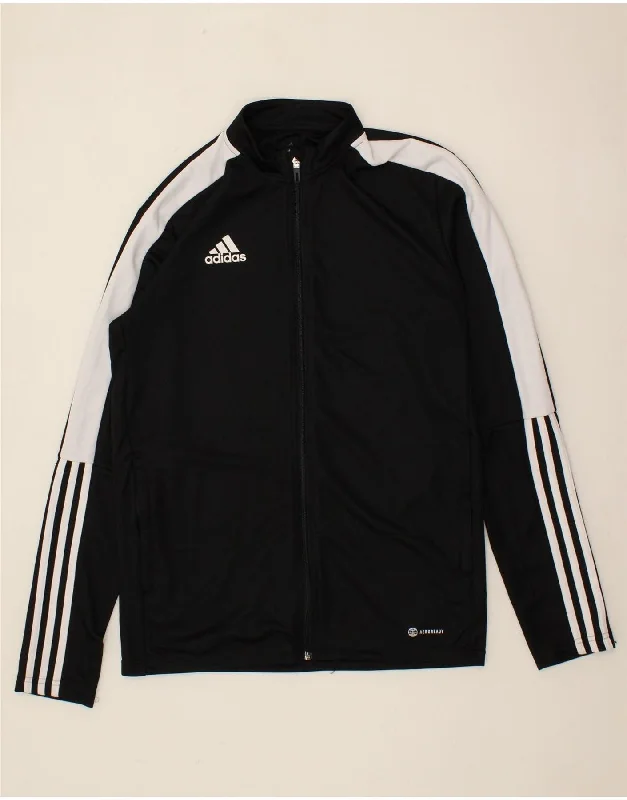 ADIDAS Womens Tracksuit Top Jacket Medium Black Colourblock Polyester Fleece Fabric Down Fabric Feather Fabric