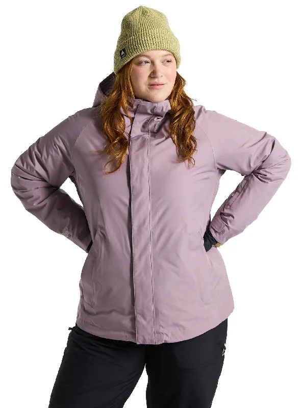 Burton Powline GORE-TEX Insulated Jacket Womens 2024 Elderberry Notch Collar Peter Pan Collar Cowl Neck