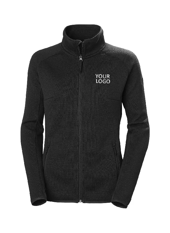 Helly Hansen Women's Varde Custom Fleece Jackets, Black Zip Front Button Front Snap Front