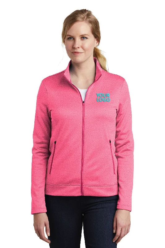 Nike Ladies ThermaFIT Full-Zip Customized Jackets, Vivid Pink Heather Tailored Jacket Straight Jacket A-Line Jacket