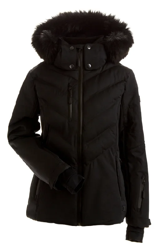 Nils Sundance Faux Fur Jacket Womens 2024 Black Insulated Jacket Fitted Jacket Loose Jacket