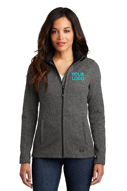 OGIO Ladies Grit Customized Fleece Jackets, Diesel Grey Heather Hoodie Zip-Up Jacket Button-Up Jacket