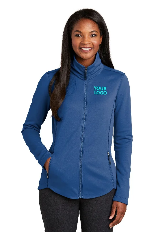 Port Authority Ladies Collective Customized Smooth Fleece Customized Jackets, Night Sky Blue Stand-Up Collar Roll-Neck Collar Turtle Neck