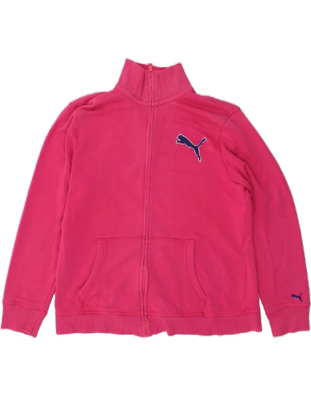 PUMA Womens Tracksuit Top Jacket UK 16 Large  Pink Cotton Jacket Linen Jacket Terry Jacket