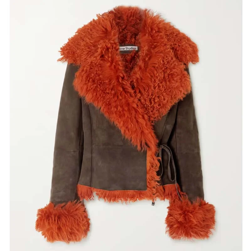 Shearling-trimmed suede jacket Fleece Jacket Down Jacket Feather Jacket