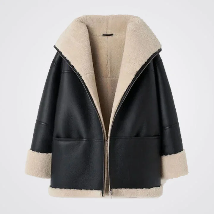 Women Oversized B3 RAF Aviator Shearling Leather Jacket Mesh Jacket Canvas Jacket Denim Jacket