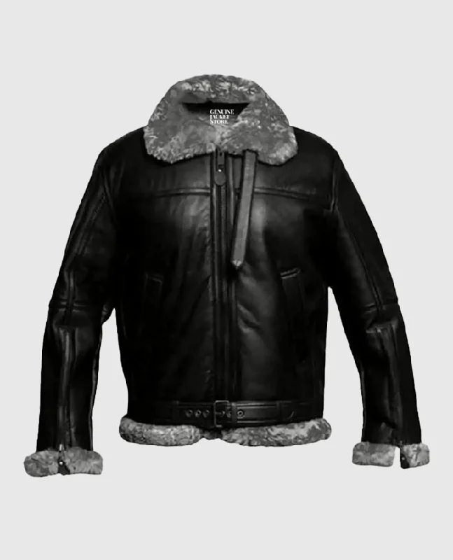 Women's Fur Aviator Flying Pilot Bomber Black Jacket Denim Jacket Leather Jacket Suede Jacket