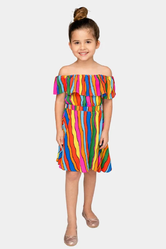 Ainsley Girl's Top and Skirt Set - Rainbow Bright corduroy skirt cozy