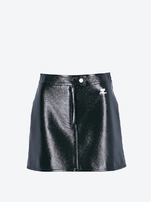 Reedition vinyl mini skirt cotton skirt soft