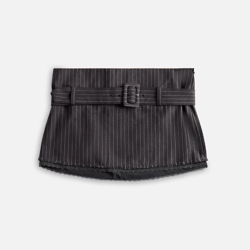 GUIZIO Andra Pinstripe Mini Skirt - Charcoal denim skirt stylish