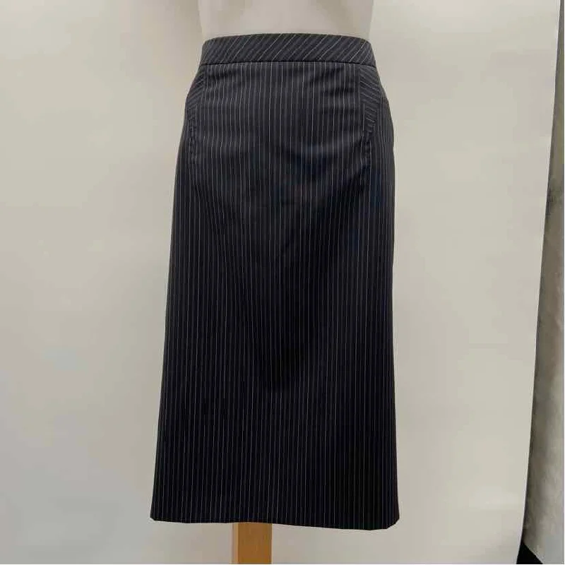 Escada Women's Size 16 Black Pinstripe Skirt linen skirt breathable