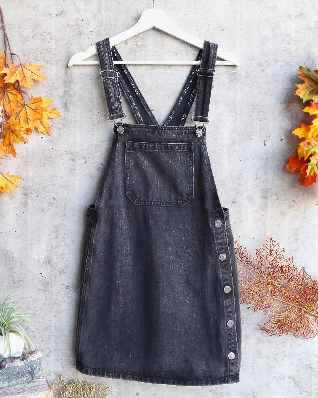 Free People - Louise Denim Skirtall in Rocky Mountain Black linen skirt breathable