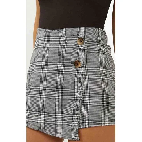 High Waist Plaid Daily Short Loose Women Skirts velvet skirt plush