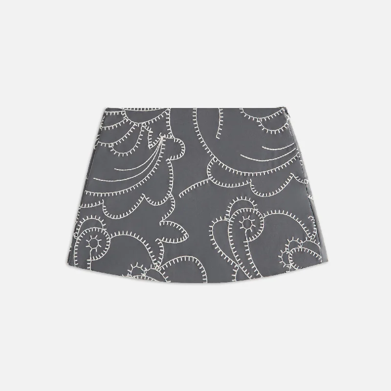 Kith Women Ashtyn Blanket Stitch Mini Skirt - Asteroid velvet skirt rich