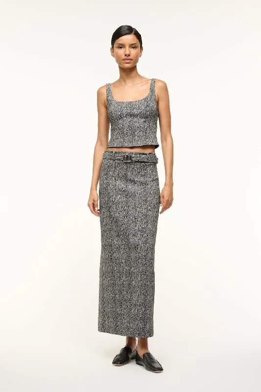 MURRAY SKIRT | TEXTURED HERRINGBONE silk skirt lustrous