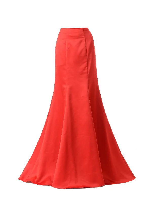 Poly USA SK18 Mermaid Skirt Satin Ruffled Back ruffled skirt detail