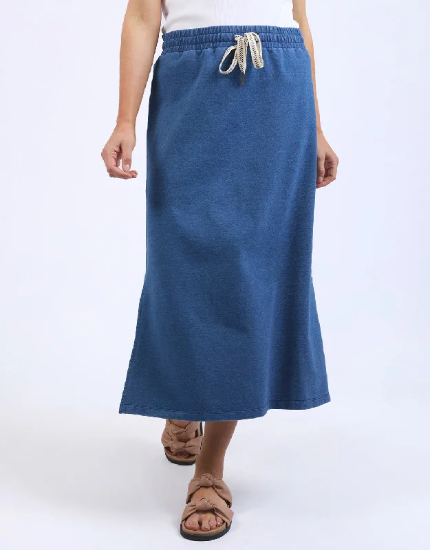 Travel Skirt - Denim Blue wool skirt warm